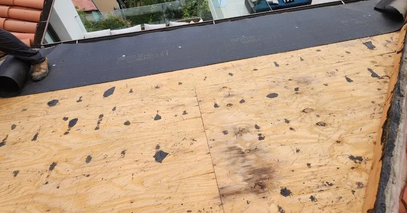 Tile roof deck process detail